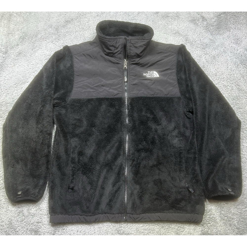 The North Face Jacket Girls XL (18) Black Denali Fleece Coat Fuzzy Warm‎ AQLK